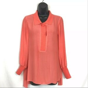 Soft Surroundings Sheer Blouse Seville Tunic Top